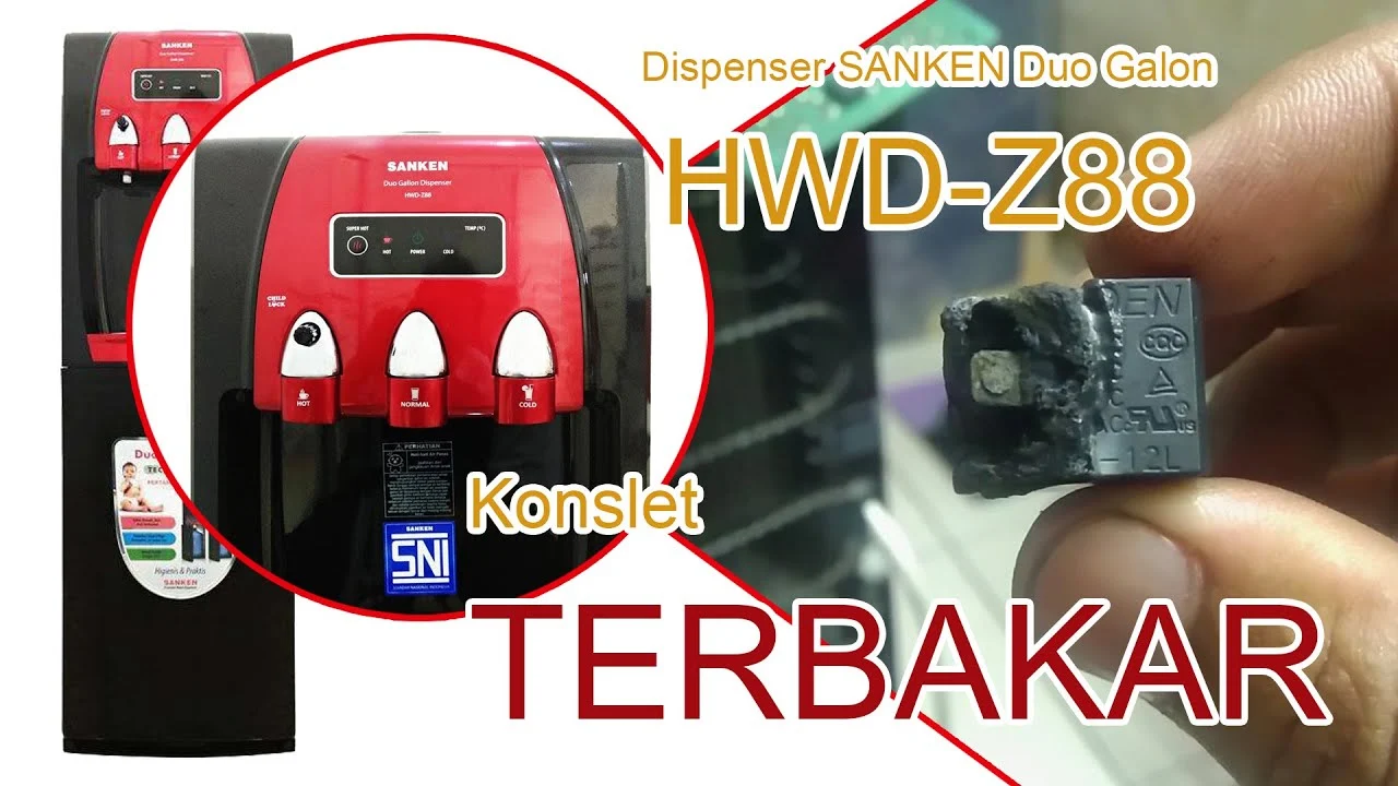 Servis Dispenser SANKEN Duo Galon HWD-Z88 Konslet Terbakar