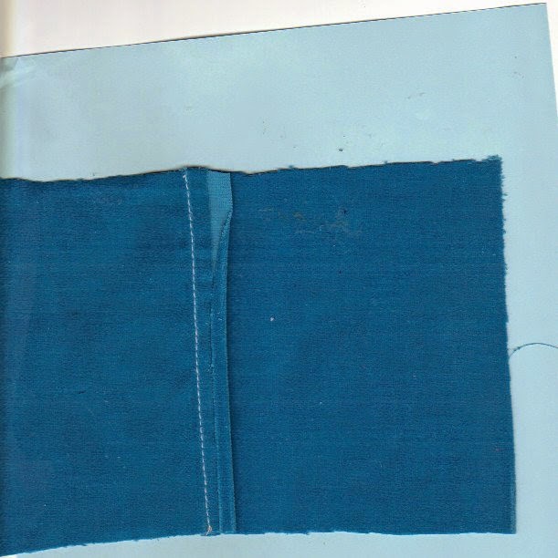 Flat-felled seam showing folded edge meets trimmed edge