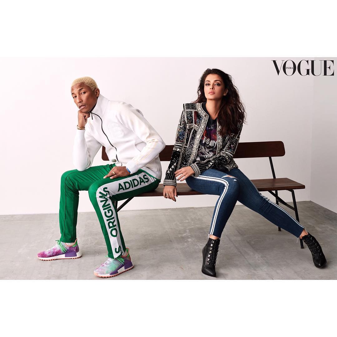 Aishwarya Rai Bachchan And Pharrell Williams Playing It Cool On The Cover Of Vogue India