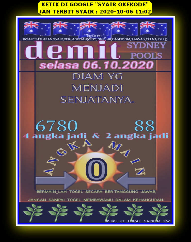 1 New Message Kode Syair Sydney 6 Oktober 2020 Forum Syair Togel Hongkong Singapura Sydney