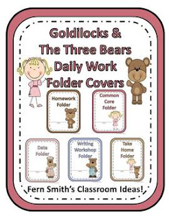 Student Binder Covers - Goldilocks and the Three Bears Student Work Folder Cover