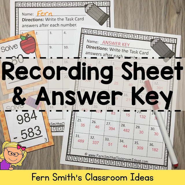 Teaching How to Use Place Value to Subtract Including Lesson Plans, Centers, Task Cards, Color By Numbers & More Resources. #FernSmithsClassroomIdeas