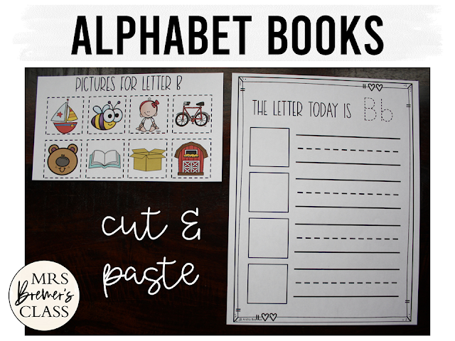 Alphabet books for writing and letter sounds practice. Use in a writing center, phonics center, alphabet center, or as part of Daily 5 activities. K-1