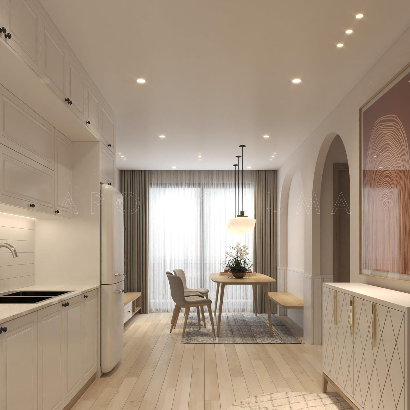 Thiết kế nội thất căn hộ Vinhomes Smart City căn hộ 55m2 (2PN+1) Thiết kế nội thất căn hộ Vinhomes Smart City căn hộ 55m2 (2PN+1)
