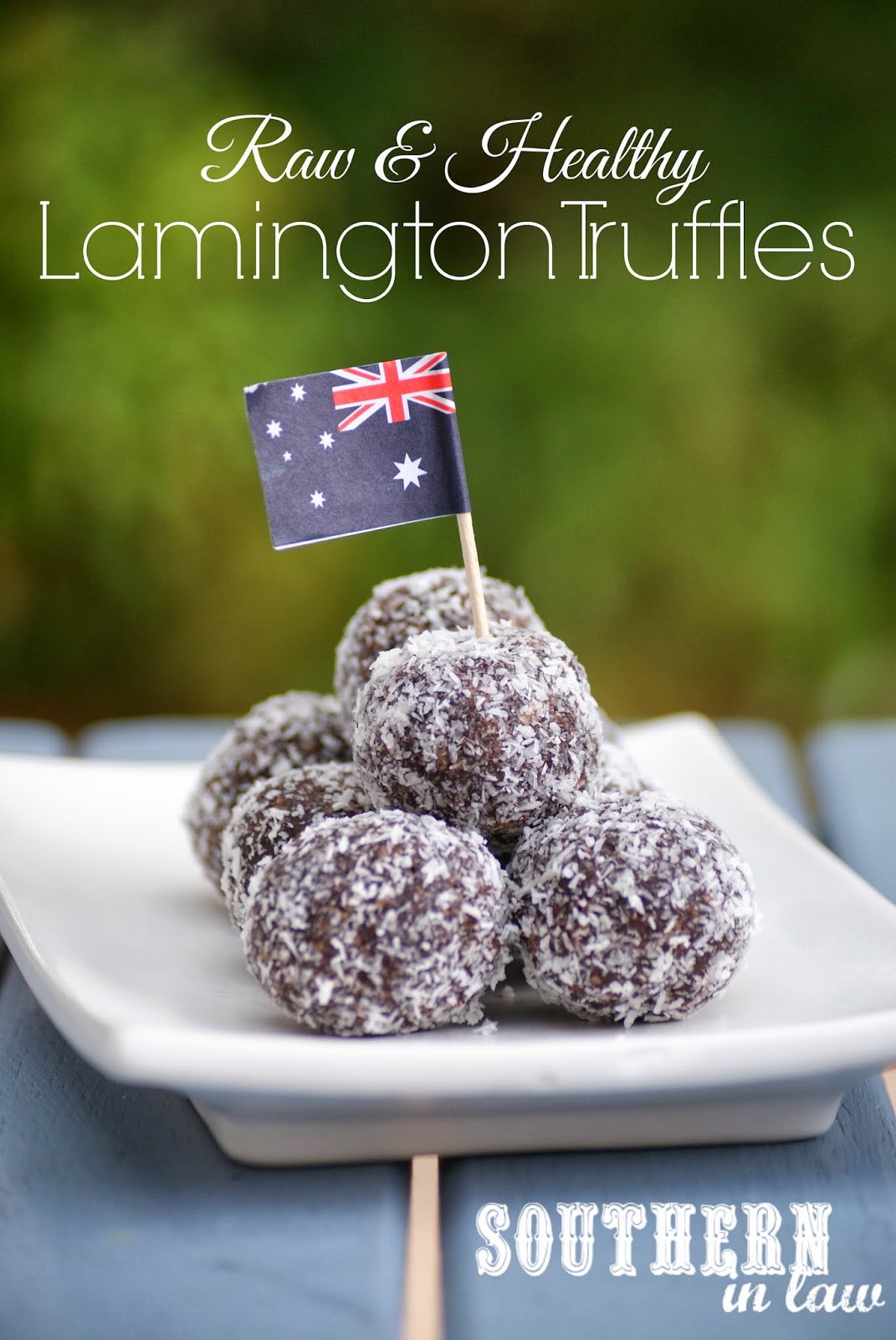 No Bake Raw Lamington Bites- Raw Chocolate Coconut Truffles - Gluten free, sugar free, vegan, clean eating friendly recipe