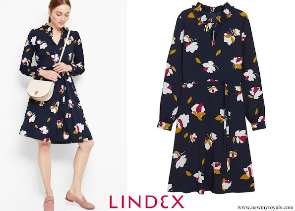 Princess Sofia wore Lindex Patterned Dress with High Collar