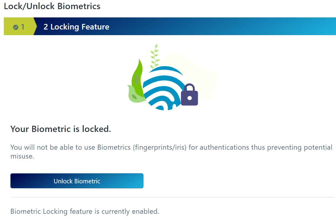 How to lock unlock Aadhaar biometrics online?