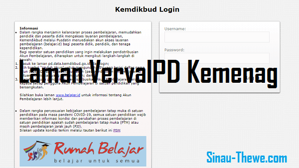 Laman Vervalpd Kemenag New Sinau Thewe Com