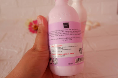 tampak belakang produk body lotion scarlett whitening