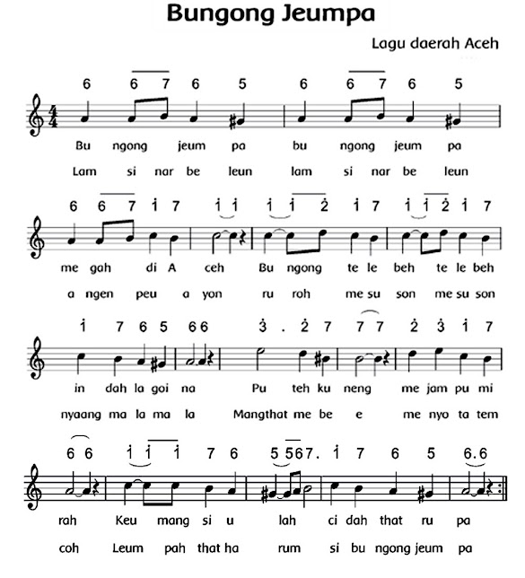 Lirik Lagu Bungong Jeumpa