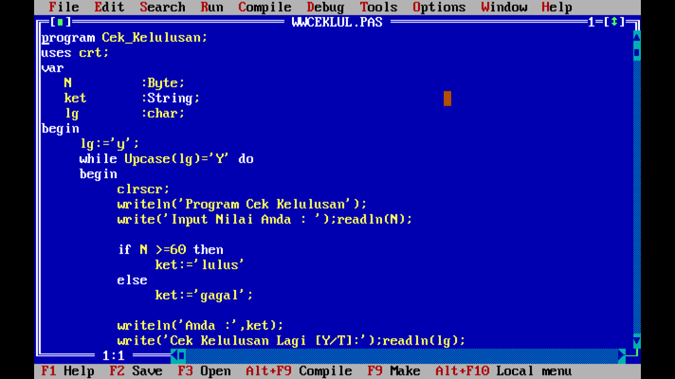 contoh program pascal perulangan while do contoh program pascal perulangan while do