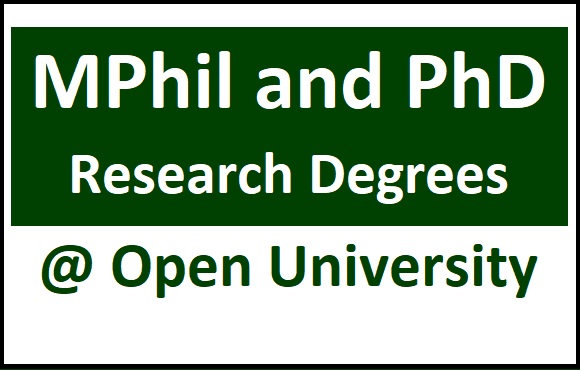 MPhil and PhD Research Degrees @ Open Universities