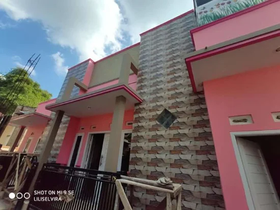 rumah minimalis dengan warna cat pink