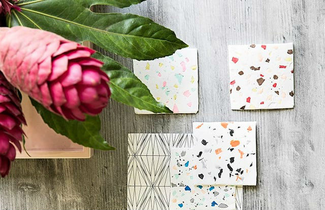 7 posavasos DIY, efecto marmolado