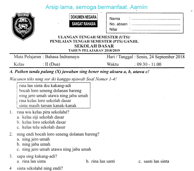 Download Kumpulan Soal Pts Ganjil Kelas 2 Sd Terbaru 2019 Bilal Web Inspirasimilenial