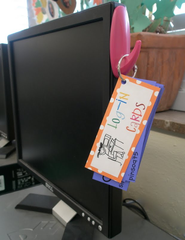 Elementary Organization computer login cards.