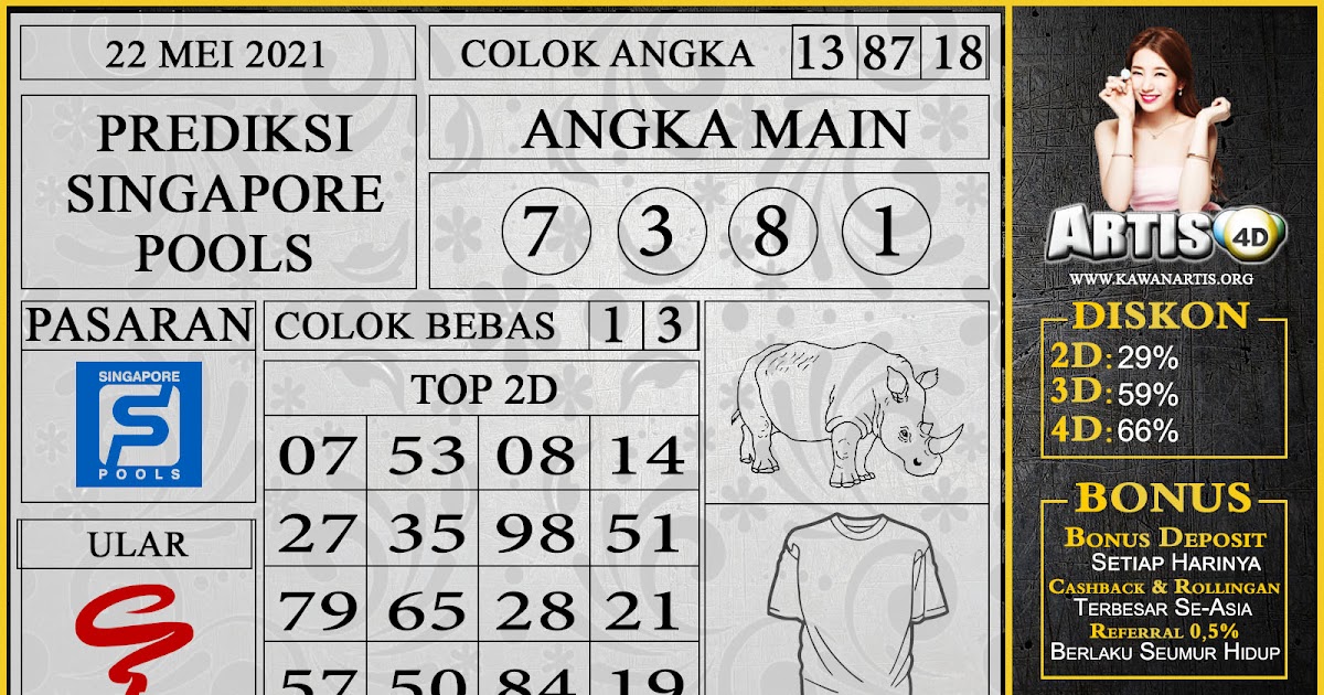 PREDIKSI SINGAPORE POOLS 22 MEI 2021 Bocoran Togel paling Jitu