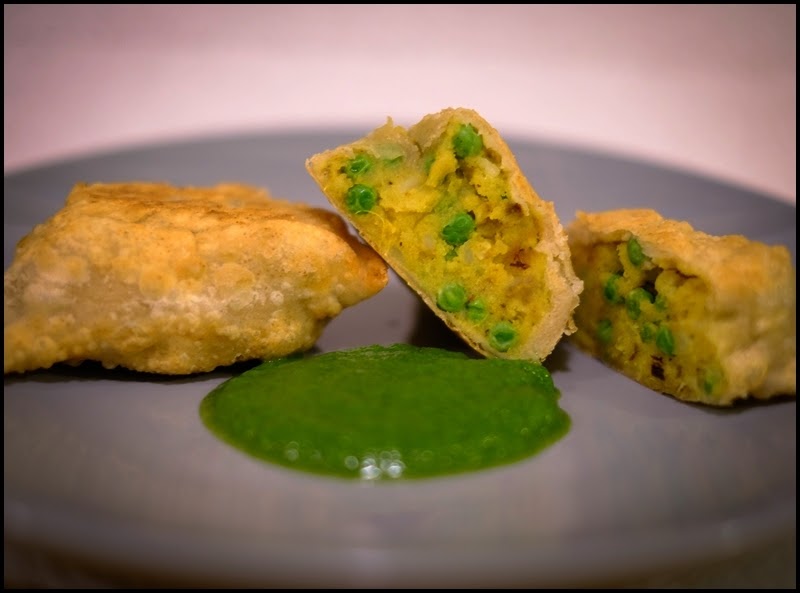 Samosas with Green Chutney
