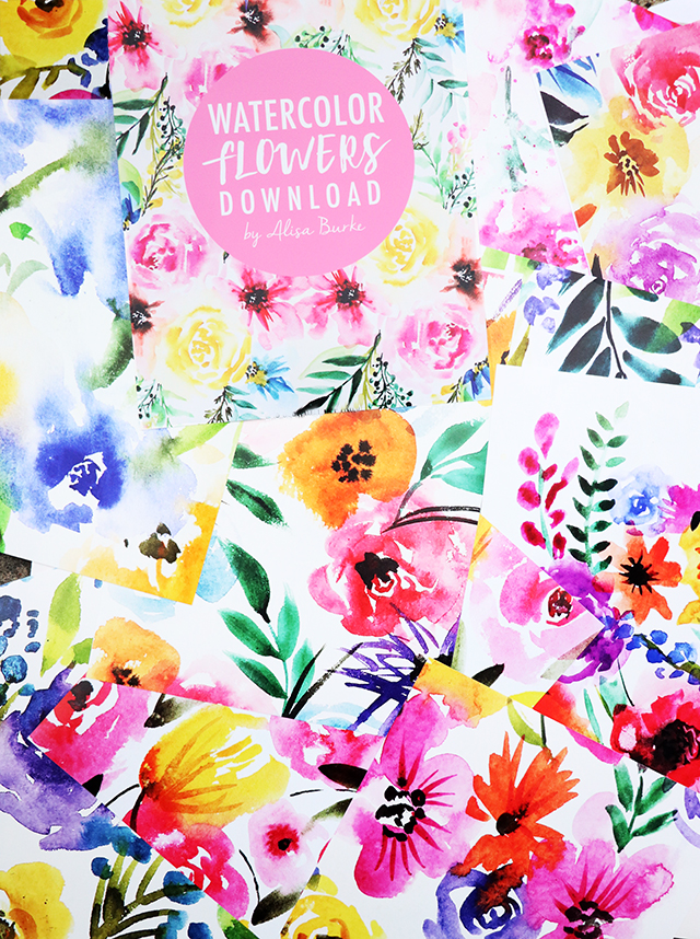 watercolor flowers download for you!