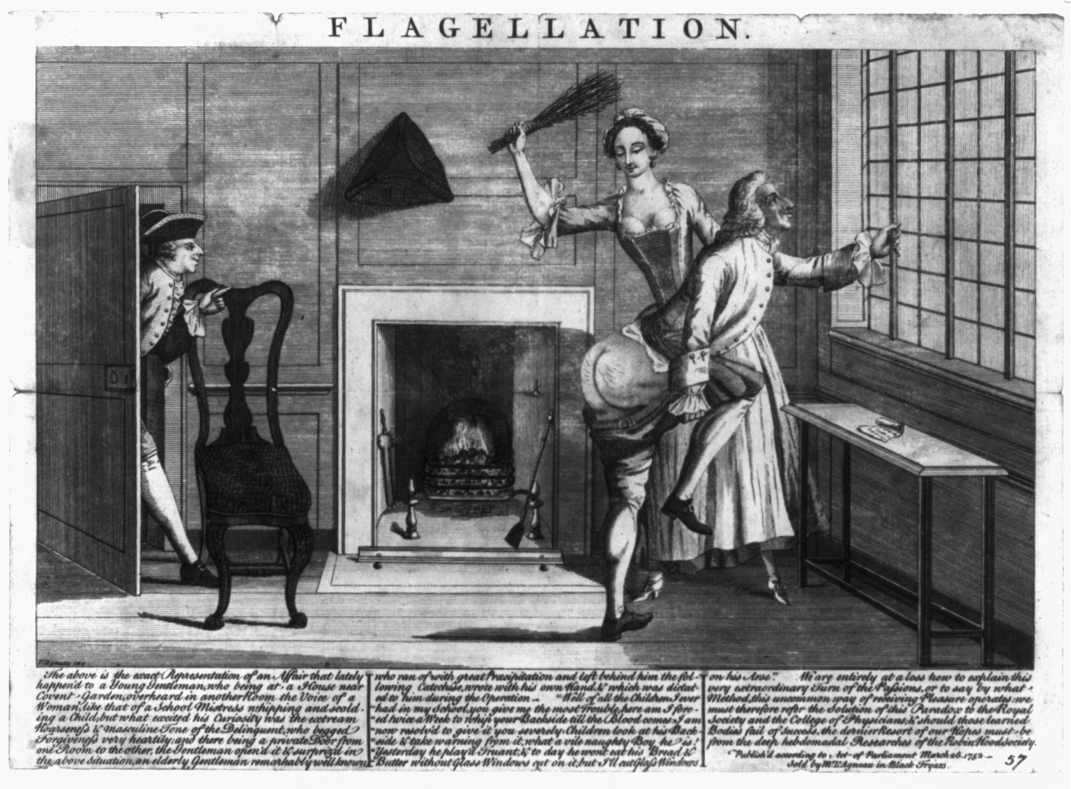 flagelacion erotica bdsm spanking azotes grabado 1752
