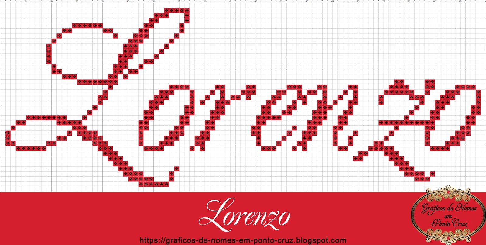 Nome Lorenzo Em Ponto Cruz Gráficos de Nomes em Ponto Cruz: Nome Lorenzo em Ponto Cruz
