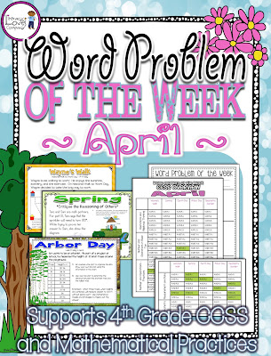Word Problem of the Week supports students with the 8 mathematical practices and common core standards.  Perfect for the 4th and 5th grade math classroom. 