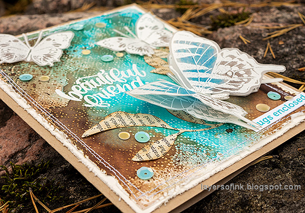 Layers of ink - Wax Paper Resist Video Tutorial by Anna-Karin Evaldsson. Layers of ink - Wax Paper Resist Video Tutorial by Anna-Karin Evaldsson.