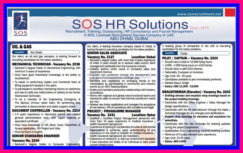 Vacancies For Oil & Gas Jobs Abudhabi, Dubai Gulf Jobs for Malayalees