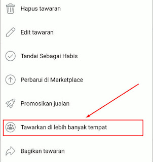 tawarkan di banyak tempat grup