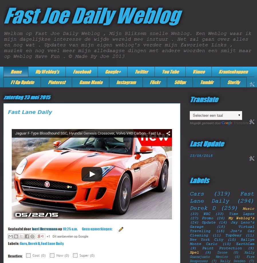 Visit Fast Joe Daily Weblog