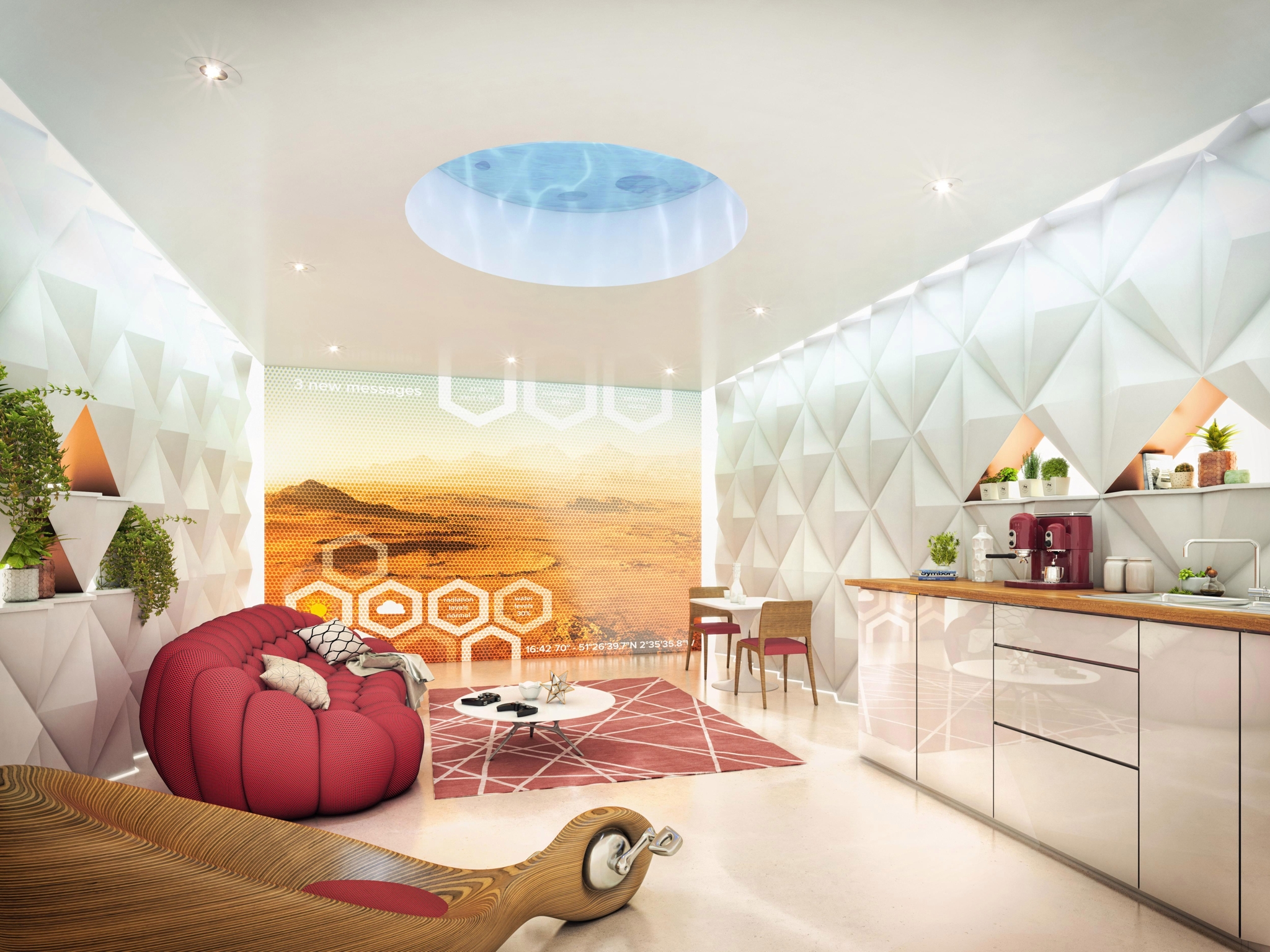 Mars colony apartment block human Mars