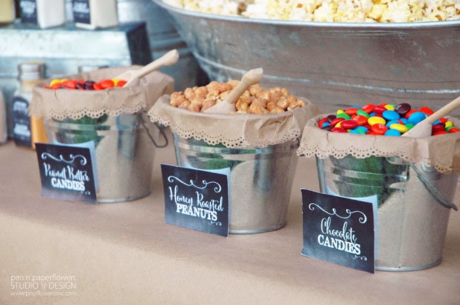 Pen Paper Flowers Restyle Chalkboard Popcorn Bar Collection