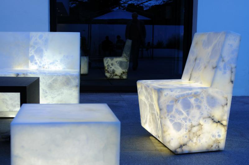 glowing alabaster furniture
