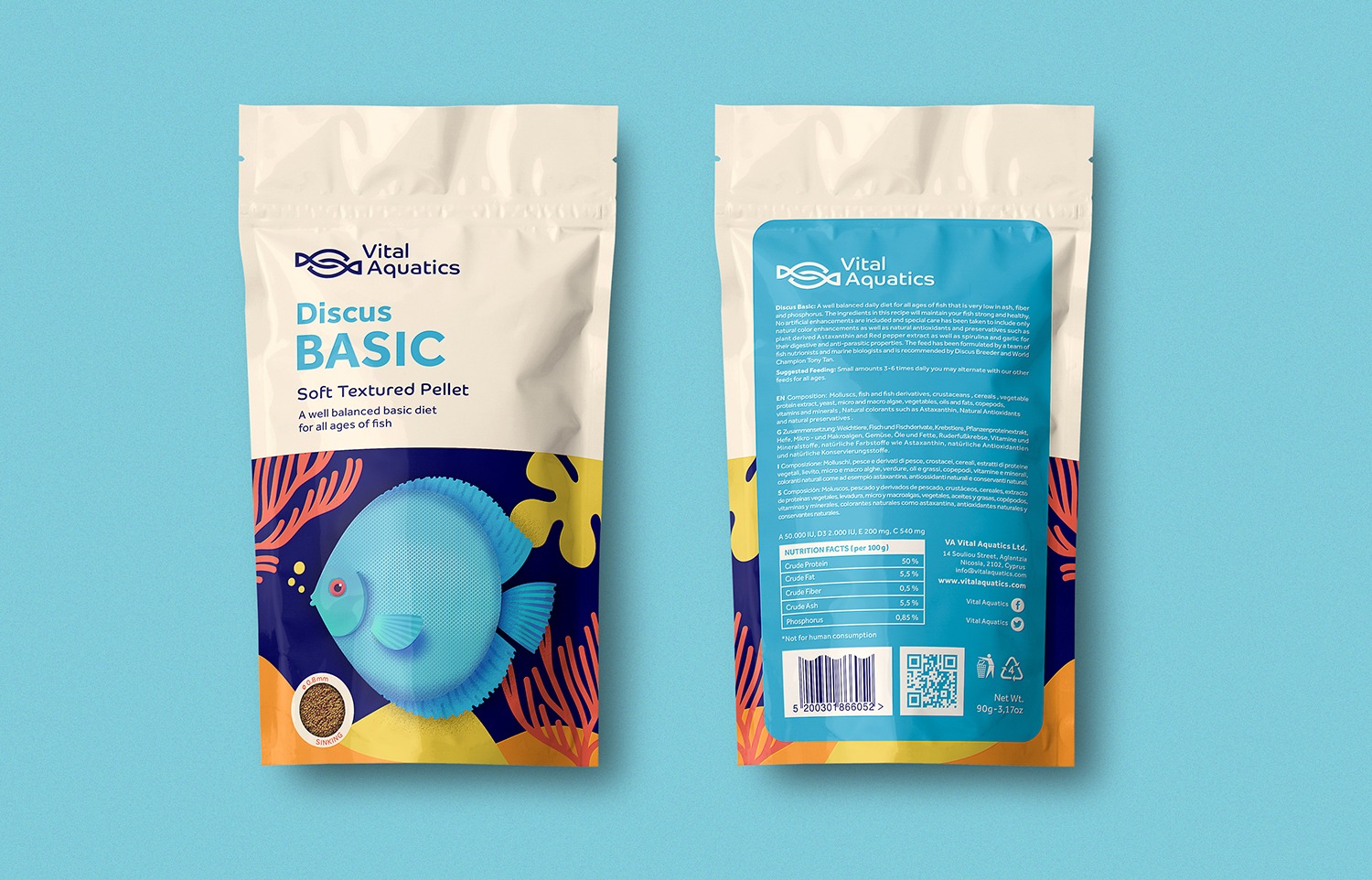 Vital Aquatics fish feeds Packaging Of The World