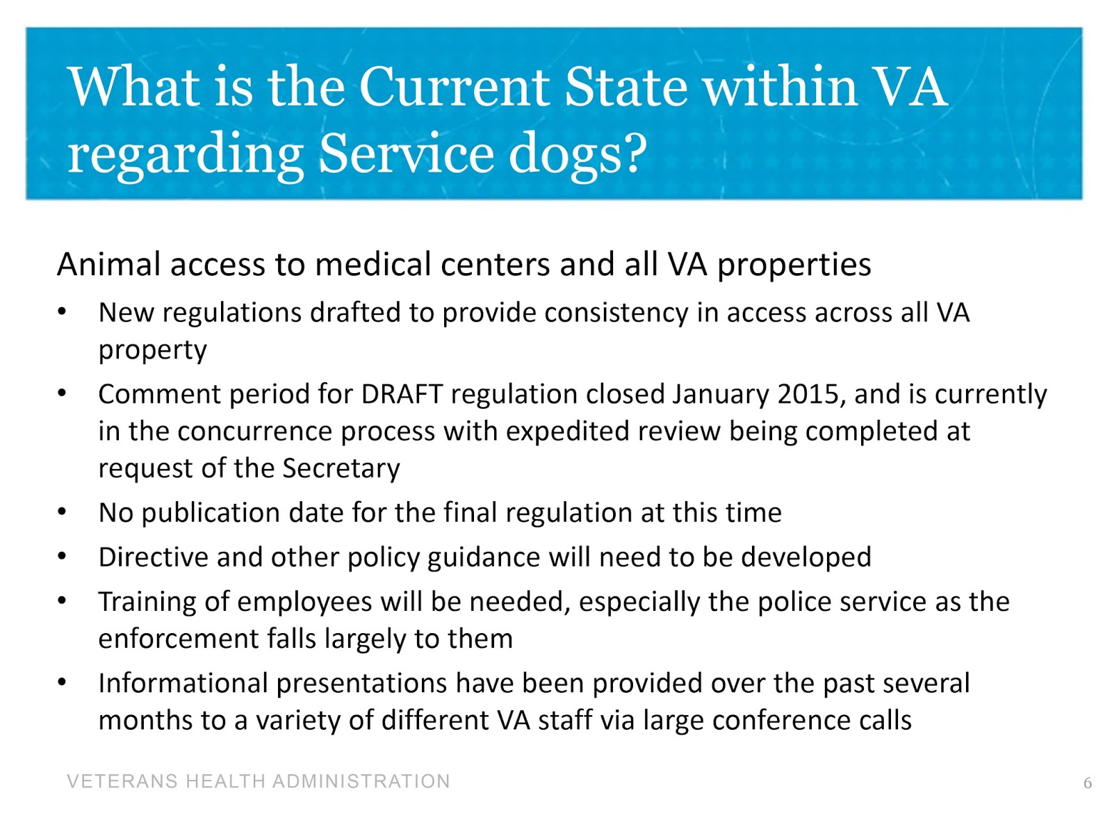 Dog Law Reporter VA Secretary Puts Service Dog Rules Revision On Fast Dog Law Reporter VA Secretary Puts Service Dog Rules Revision On Fast
