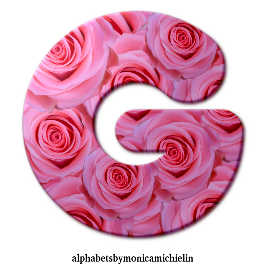 M. Michielin Alphabets: PINK ROSE ALPHABET FRANK LETTER, NUMBERS PNG ...