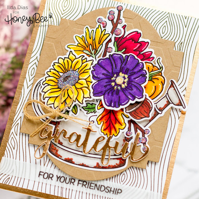 Bouquet,Friendship,Autumn Splendor,Grateful,Honey Bee Stamps,Sneak Peek,Card,Garden Harvest Florals,Card Making, Stamping, Die Cutting, handmade card, ilovedoingallthingscrafty, Stamps, how to,