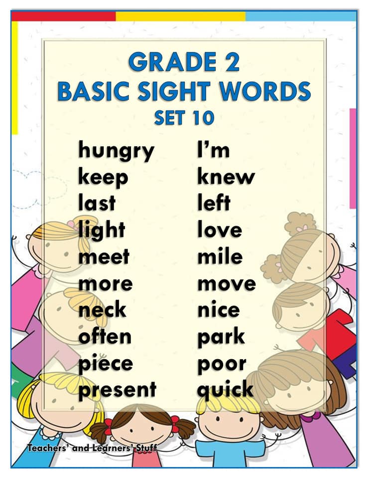 BASIC SIGHT WORDS Grade 2 Free Download DepEd Click