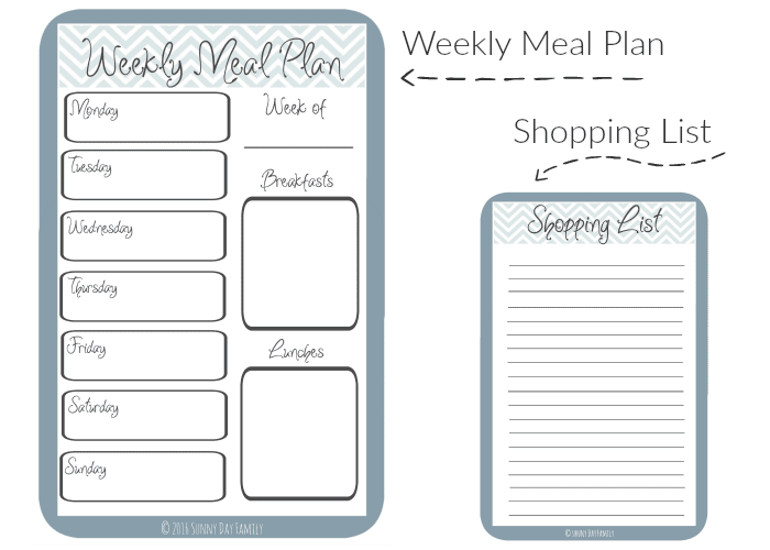 free meal plan template