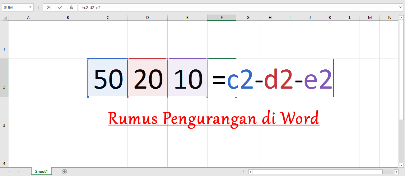 Rumus Pengurangan Excel Beda Kolom Secara Otomatis Lengkap