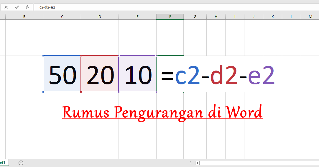 Rumus Pengurangan Excel Beda Kolom Secara Otomatis Lengkap