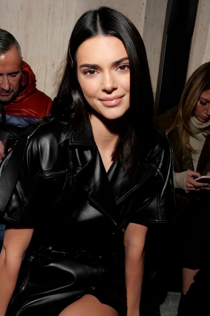 Lovely Ladies in Leather: Kendall Jenner in a leather mini-dress