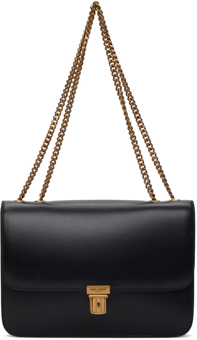 Saint Laurent Siena Ultra Lux Black Leather Chain Shoulder Bag