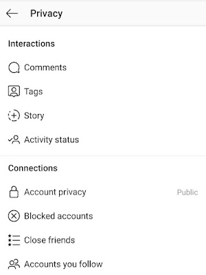 Change Instagram account privacy