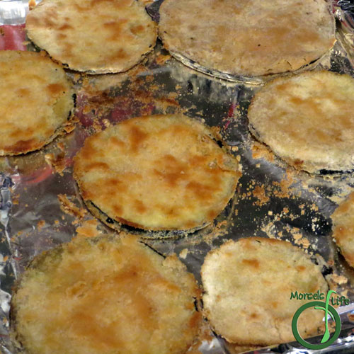 Morsels of Life - Coconut Crusted Eggplant Step 6 - Bake at 400F for 15 minutes on each side.