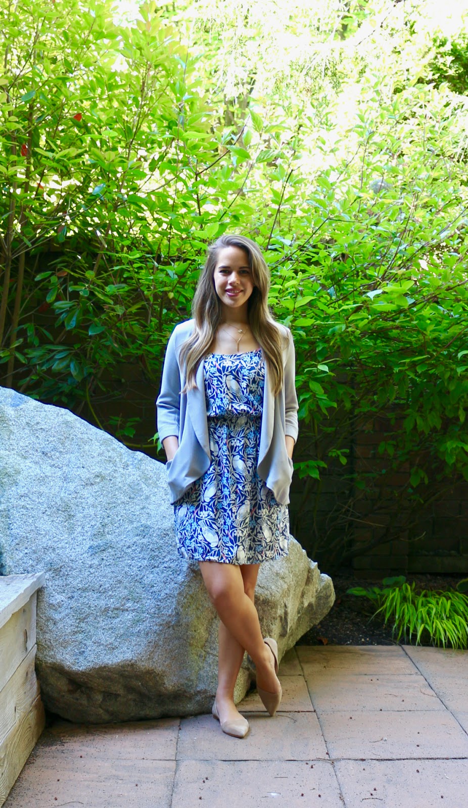 Jules in Flats - Summer Dress with Drapey Blazer (Business Casual Spring Workwear on a Budget) 