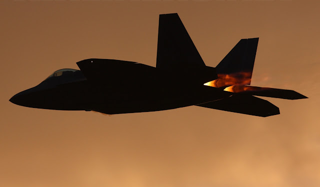 F-22 Raptor Sunset Scene