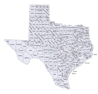 Texas Cities and Counties Map Poster