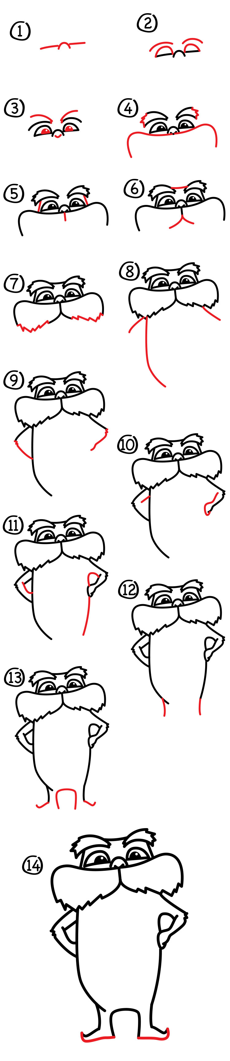 Brain Explorers: How to draw The Lorax (Step by step)