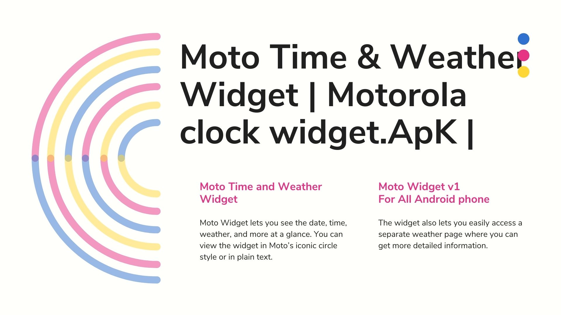 Moto Time & Weather Widget Motorola clock widget.ApK TechkiG TechKiG